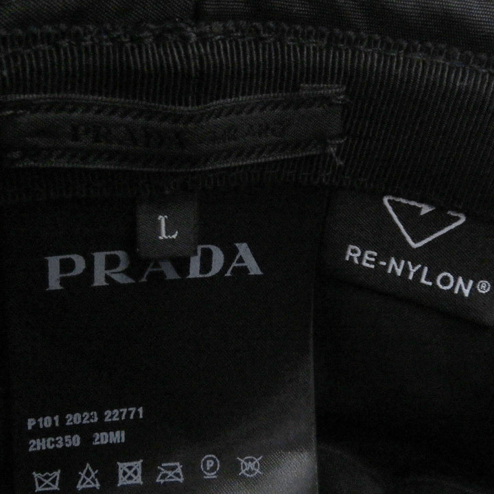 Excellent PRADA hat Re-Nylon Triangle Logo Triangle Plate Bucket black L 2HC350