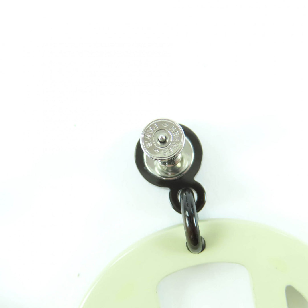 Great HERMES Pierce H Equipe Nautic Earrings buffalo horn lacquer Women