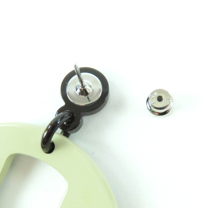 Great HERMES Pierce H Equipe Nautic Earrings buffalo horn lacquer Women
