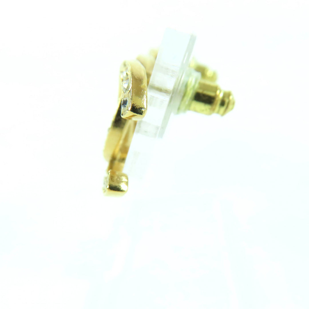 Great CHANEL Pierce COCO Mark rhinestone gold Women A24V