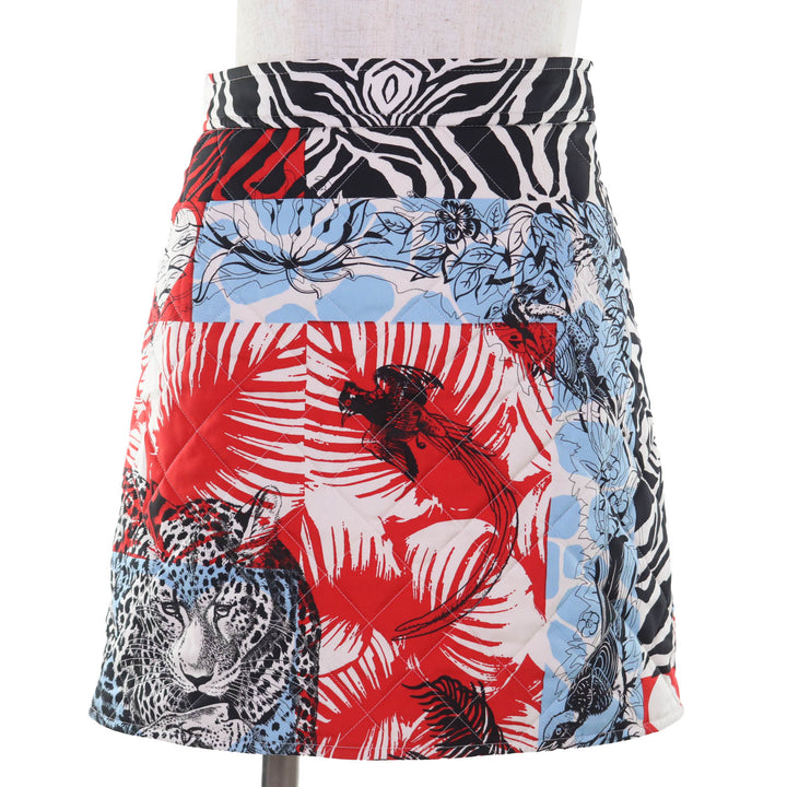 Pristine HERMES Mini skirt JUNGLE LOVE white silk Women 34 3E0305D3