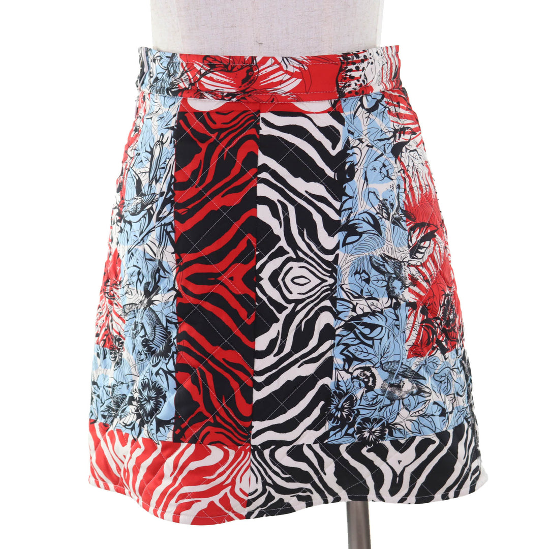 Pristine HERMES Mini skirt JUNGLE LOVE white silk Women 34 3E0305D3