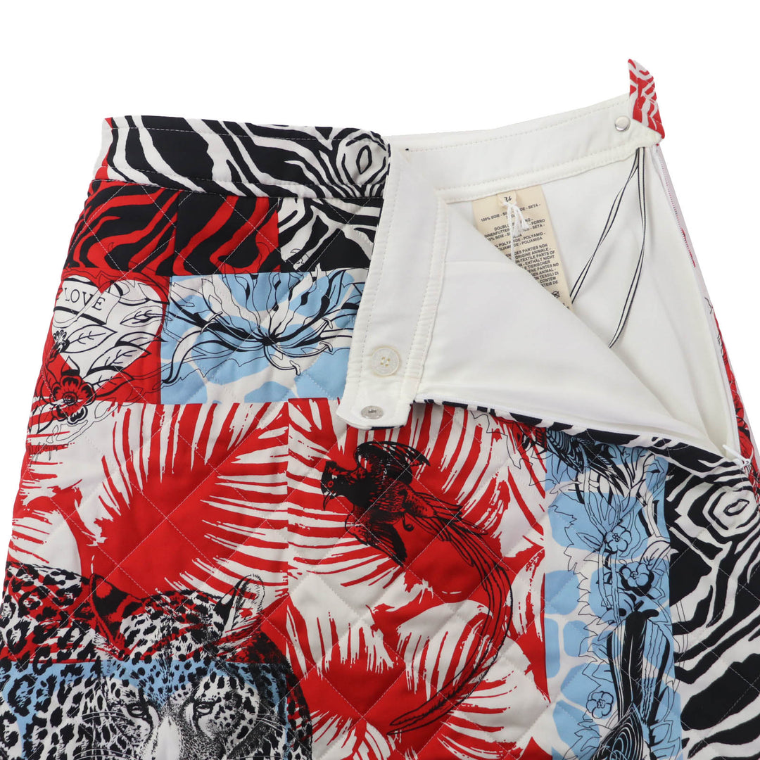 Pristine HERMES Mini skirt JUNGLE LOVE white silk Women 34 3E0305D3