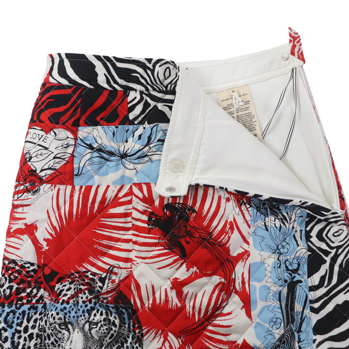 Pristine HERMES Mini skirt JUNGLE LOVE white silk Women 34 3E0305D3