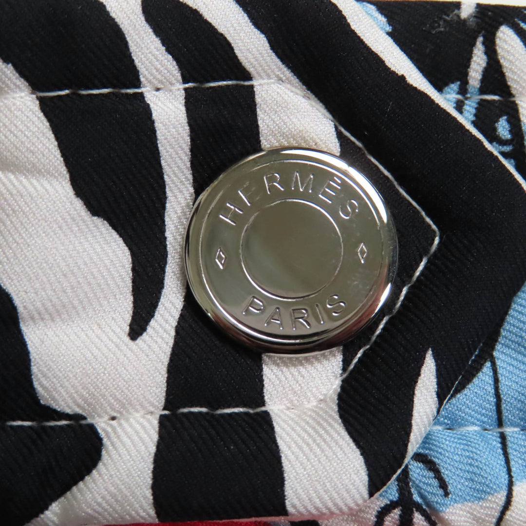 Pristine HERMES Mini skirt JUNGLE LOVE white silk Women 34 3E0305D3