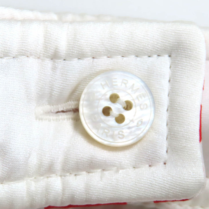 Pristine HERMES Mini skirt JUNGLE LOVE white silk Women 34 3E0305D3