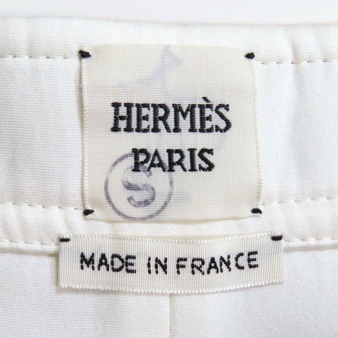 Pristine HERMES Mini skirt JUNGLE LOVE white silk Women 34 3E0305D3