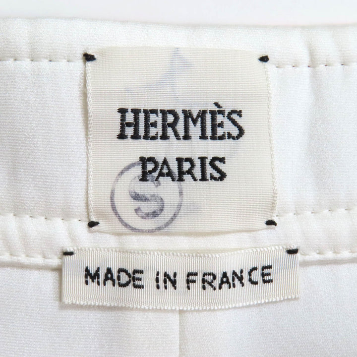 Pristine HERMES Mini skirt JUNGLE LOVE white silk Women 34 3E0305D3