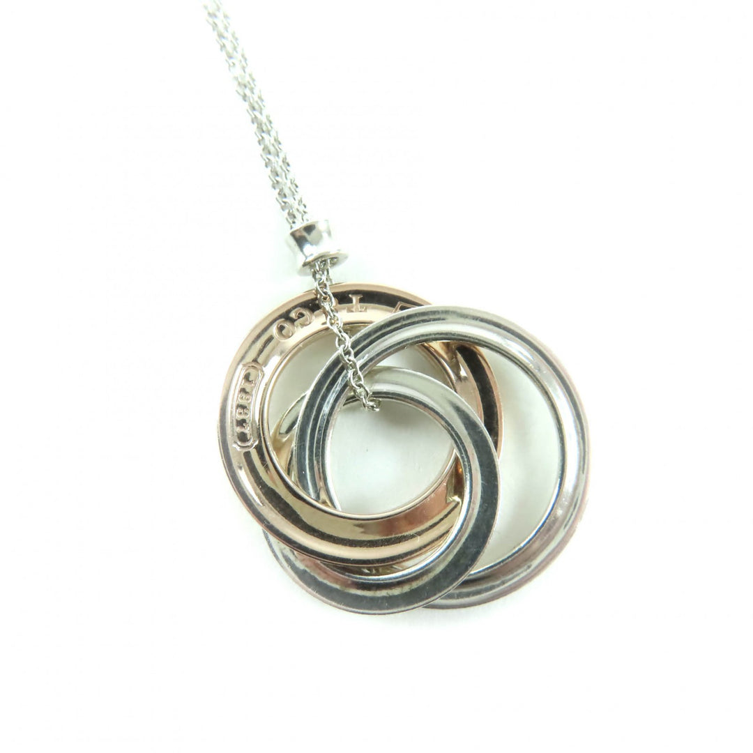 Very Good TIFFANY&Co. Necklace 1837 Interlocking Circle Silver 925 Women