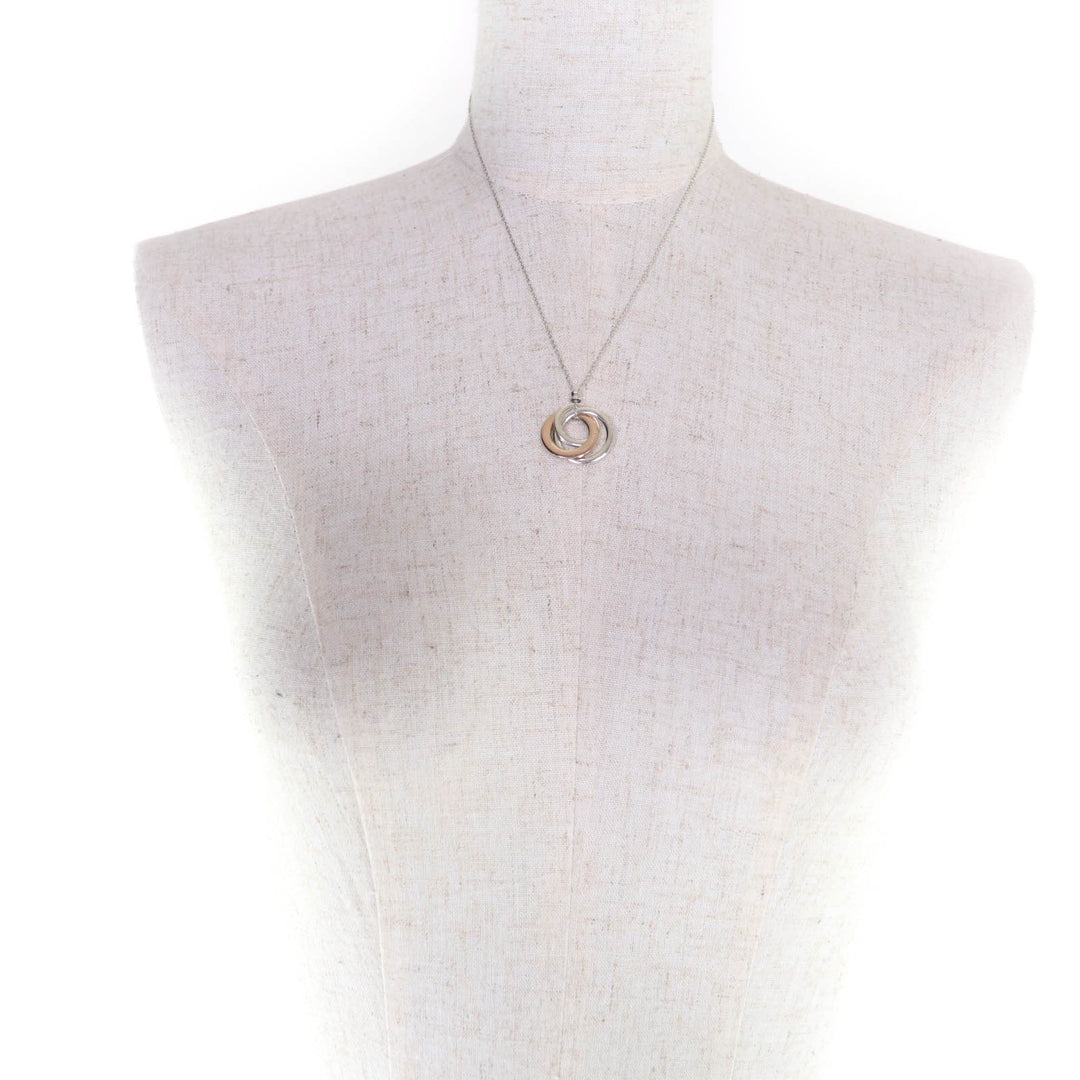 Very Good TIFFANY&Co. Necklace 1837 Interlocking Circle Silver 925 Women
