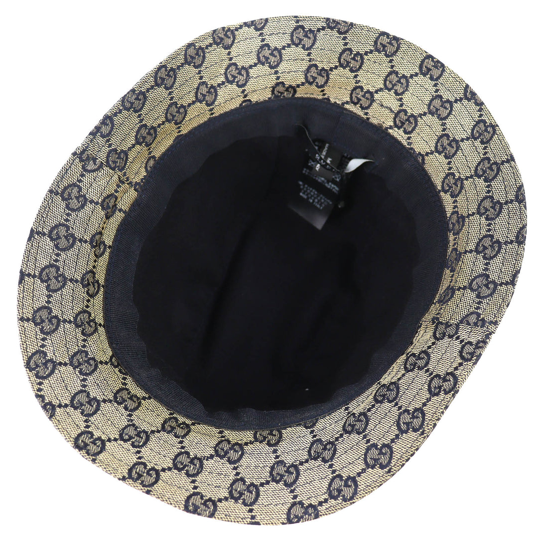 Great GUCCI hat GG canvas bucket hat beige polyester Women M 030367