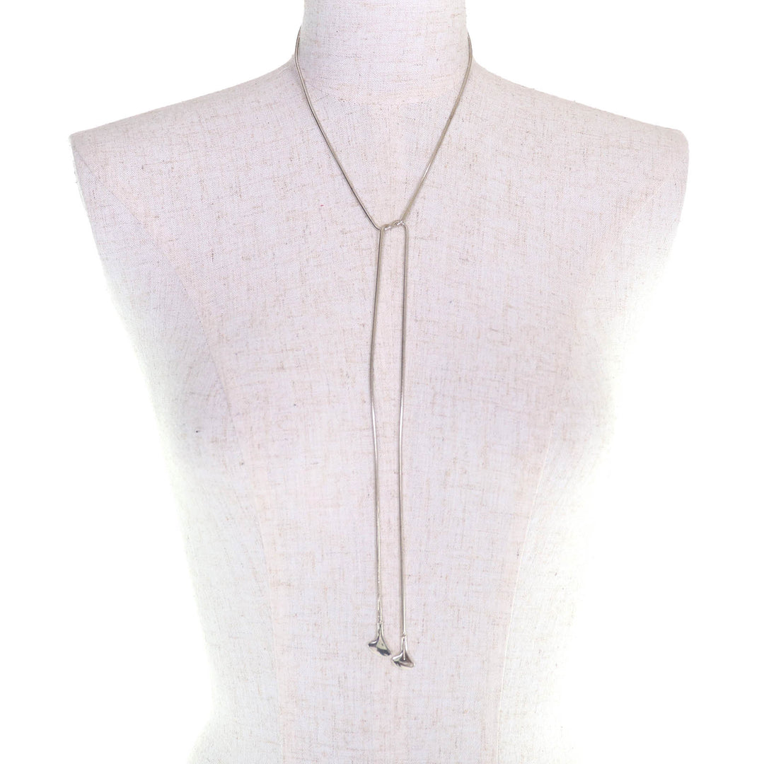 Excellent TIFFANY&Co. Necklace Lariat Necklace Snake Bone Rare Silver SV925