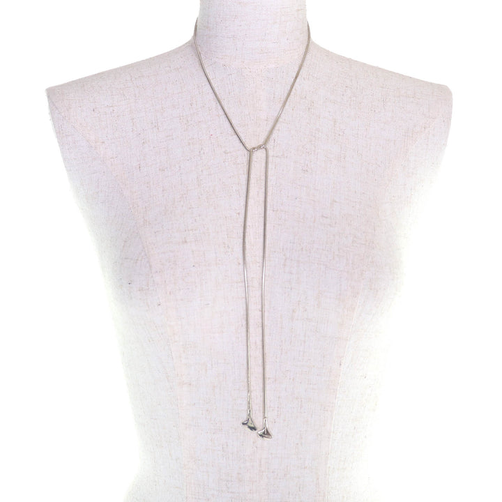 Excellent TIFFANY&Co. Necklace Lariat Necklace Snake Bone Rare Silver SV925