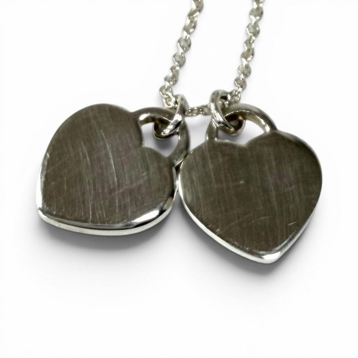 Great TIFFANY&Co. Necklace TIFFANY&Co. Blue Double Heart Tag Pendant blue AG925