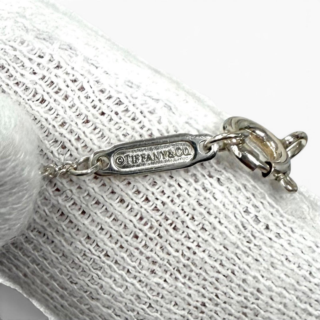 Great TIFFANY&Co. Necklace TIFFANY&Co. Blue Double Heart Tag Pendant blue AG925