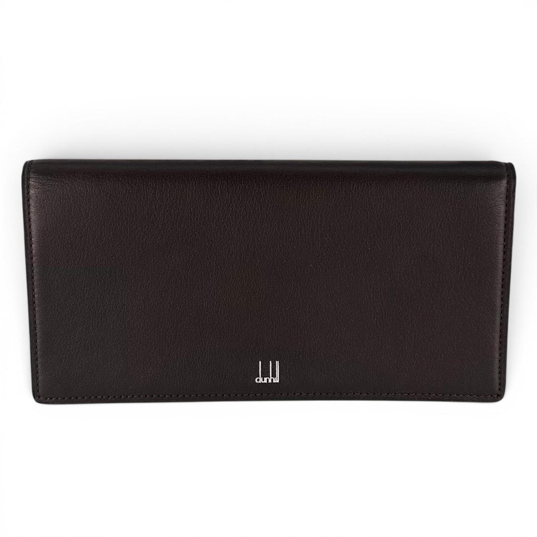 Pristine Dunhill Purse Bill Compartment Wallet Dark brown Calf leather mens