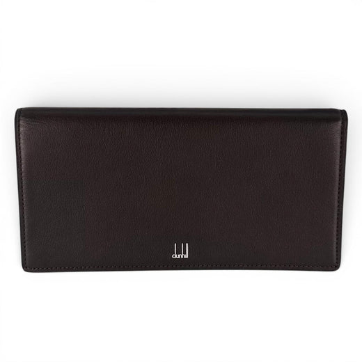 Pristine Dunhill Purse Bill Compartment Wallet Dark brown Calf leather mens