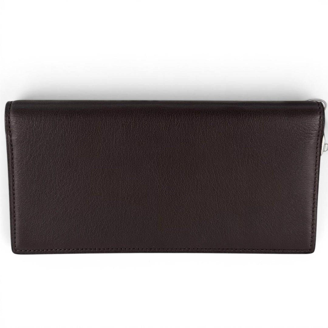 Pristine Dunhill Purse Bill Compartment Wallet Dark brown Calf leather mens