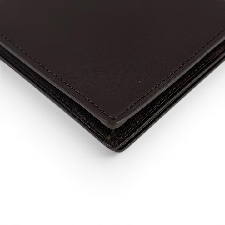 Pristine Dunhill Purse Bill Compartment Wallet Dark brown Calf leather mens