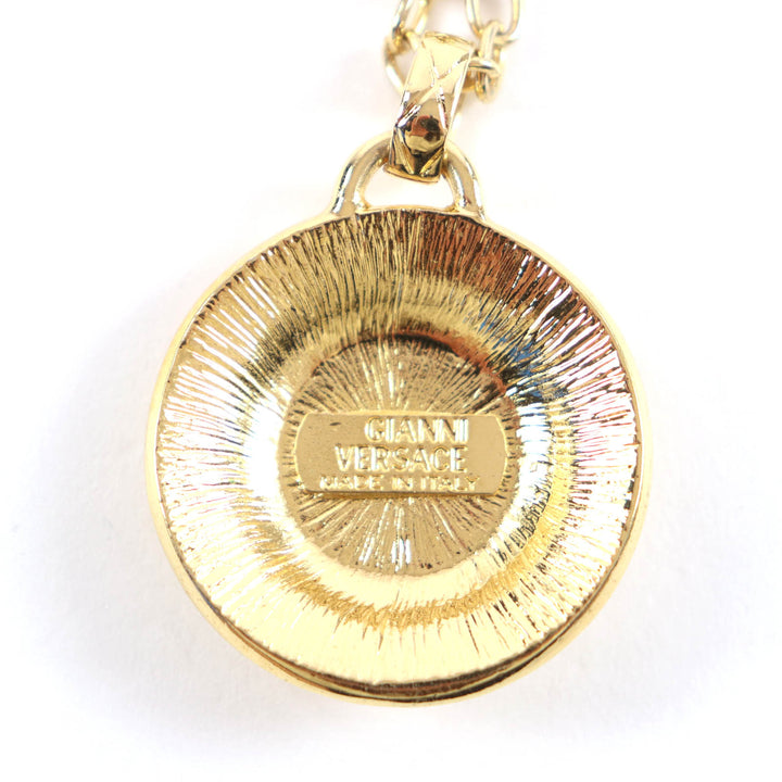 Excellent VERSACE Necklace Medusa Rhinestone Chain gold Women