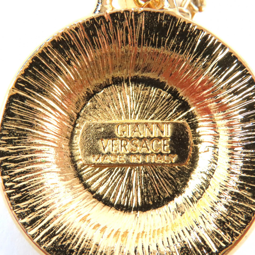 Excellent VERSACE Necklace Medusa Rhinestone Chain gold Women