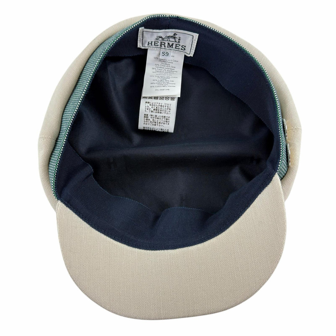 Great HERMES Casquette Kaval Pop Ivory Hemp Women