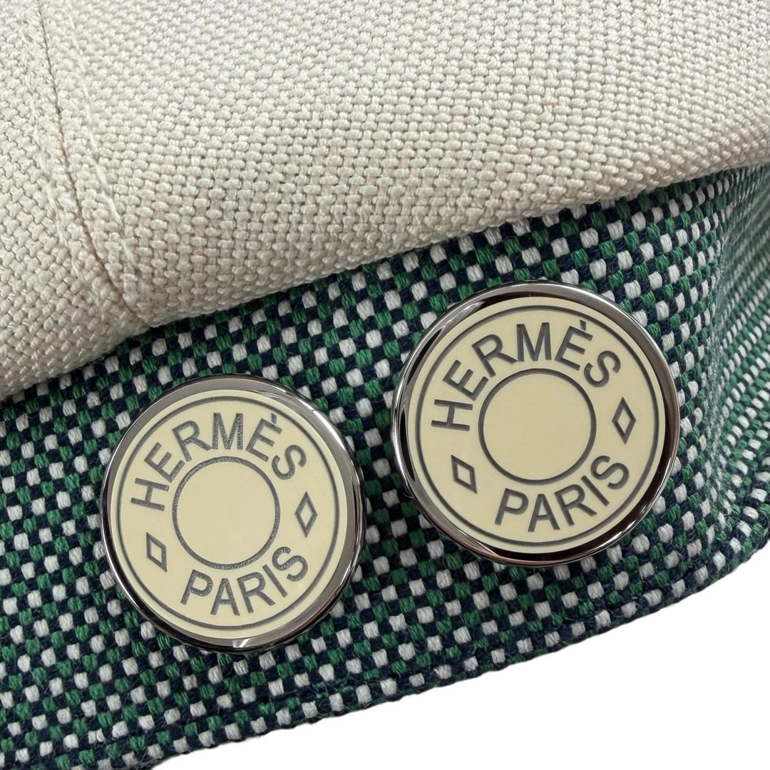 Great HERMES Casquette Kaval Pop Ivory Hemp Women