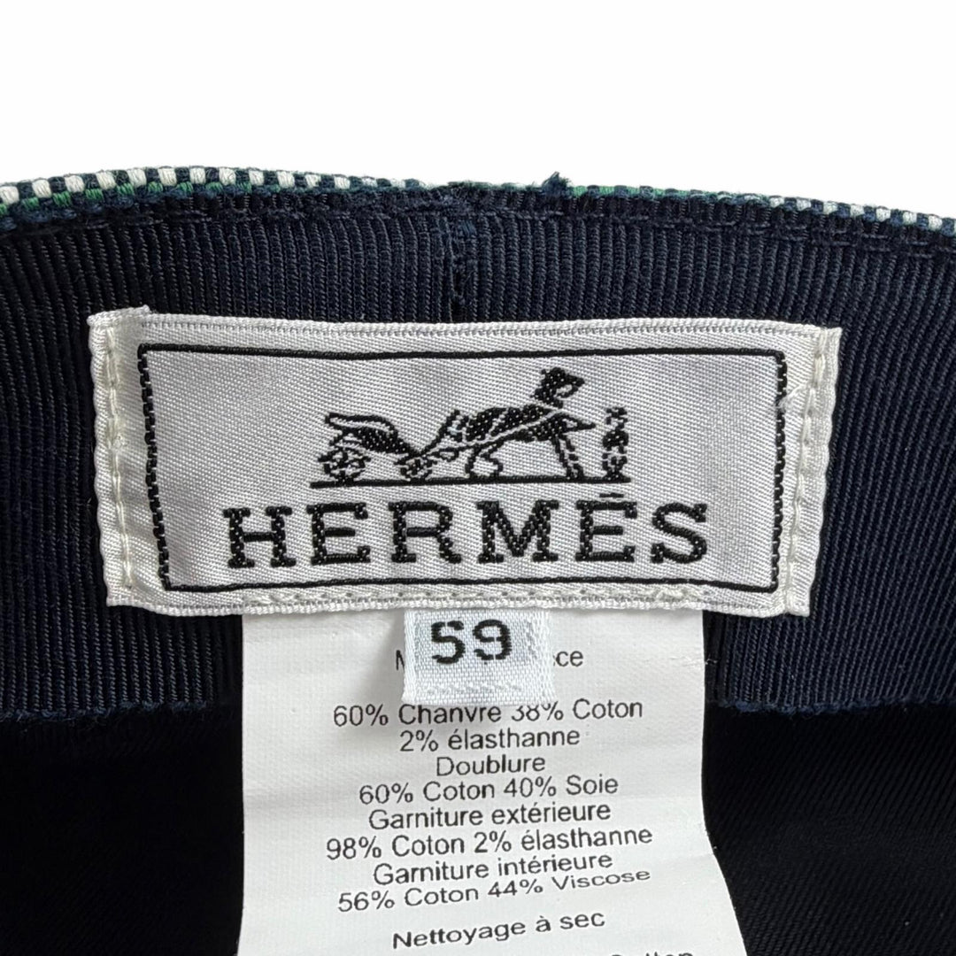 Great HERMES Casquette Kaval Pop Ivory Hemp Women