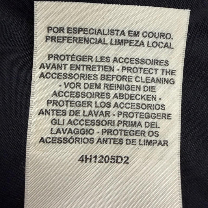 Excellent HERMES leather jacket Serie Button Riding Jacket black Dearskin 38