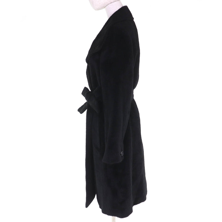 Excellent Max Mara coat Long Belt Wrap Coat black alpaca Women 40