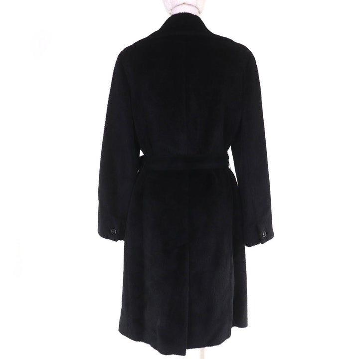 Excellent Max Mara coat Long Belt Wrap Coat black alpaca Women 40