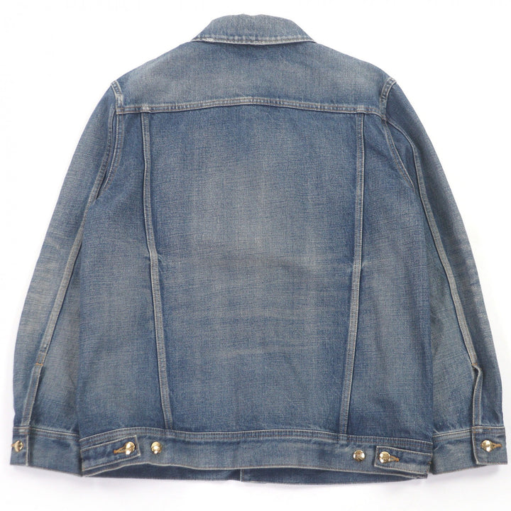 Excellent CELINE Denim Jacket Triomphe gold button vintage trucker jacket