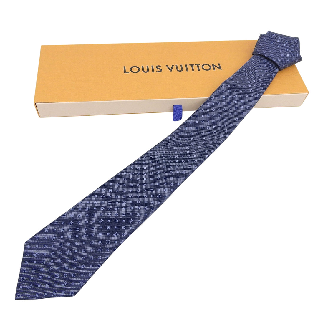 Excellent LOUIS VUITTON tie Cravat Monogram Classic silk mens M70953
