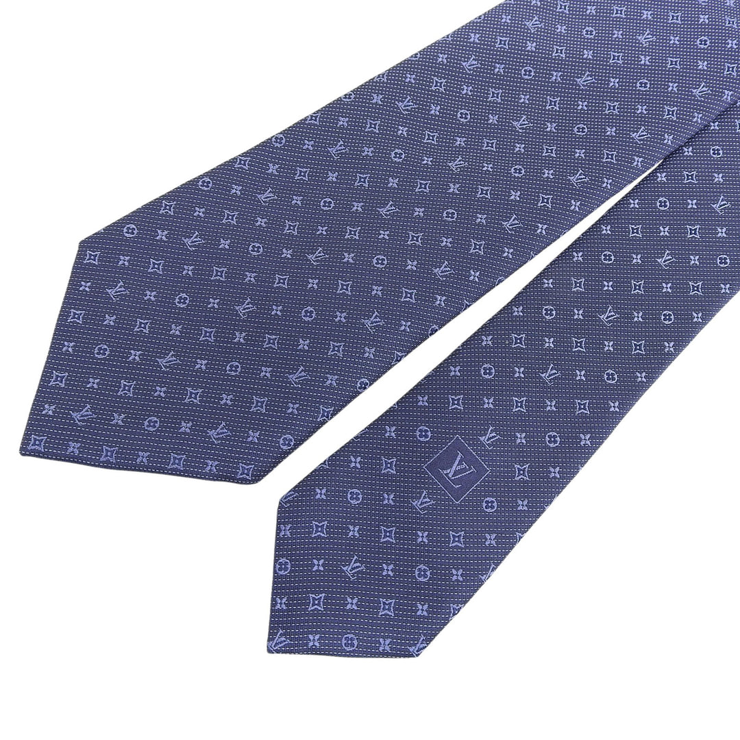 Excellent LOUIS VUITTON tie Cravat Monogram Classic silk mens M70953