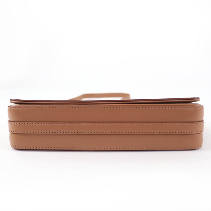 Excellent BURBERRY Shoulder Bag Grace logo leather Brown leather Women