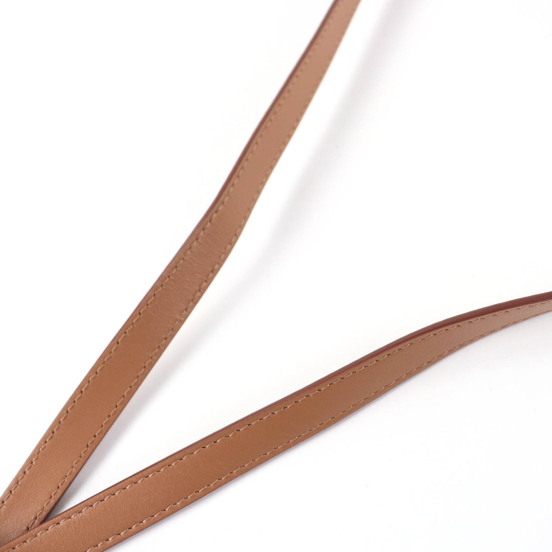 Excellent BURBERRY Shoulder Bag Grace logo leather Brown leather Women