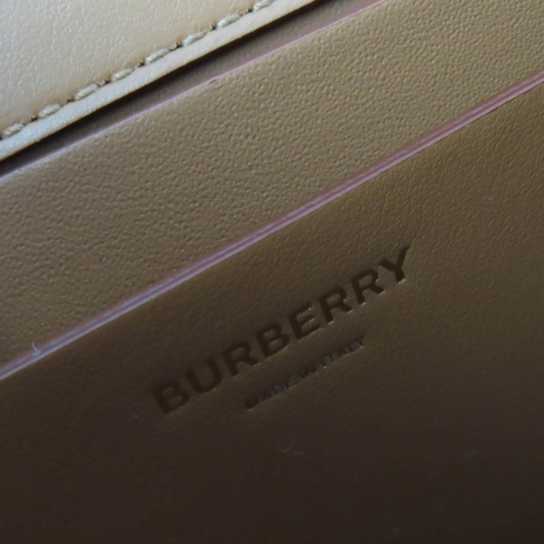Excellent BURBERRY Shoulder Bag Grace logo leather Brown leather Women