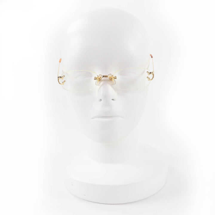 Great Cartier Glasses Rimless Two-Point Eyewear gold Women 135