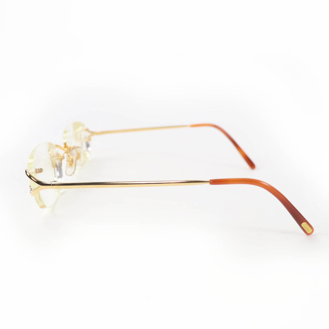 Great Cartier Glasses Rimless Two-Point Eyewear gold Women 135