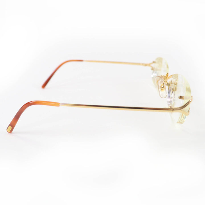 Great Cartier Glasses Rimless Two-Point Eyewear gold Women 135
