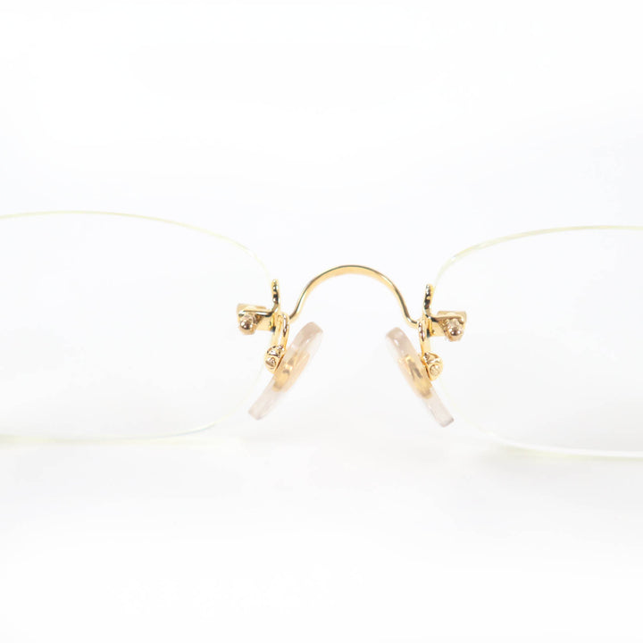 Great Cartier Glasses Rimless Two-Point Eyewear gold Women 135