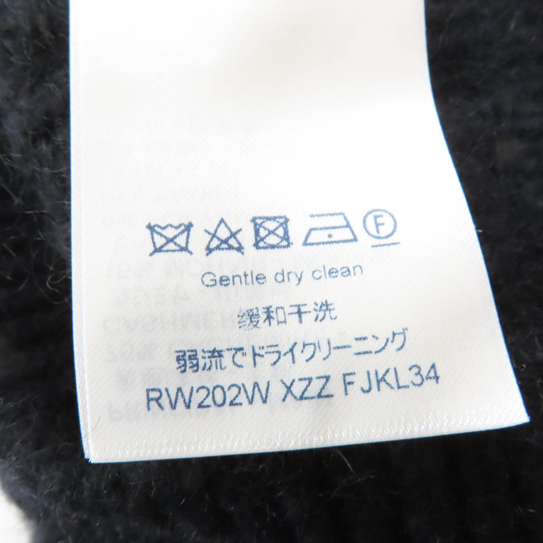 Excellent LOUIS VUITTON knit High neck, 3/4 sleeves, cable knit black cashmere S