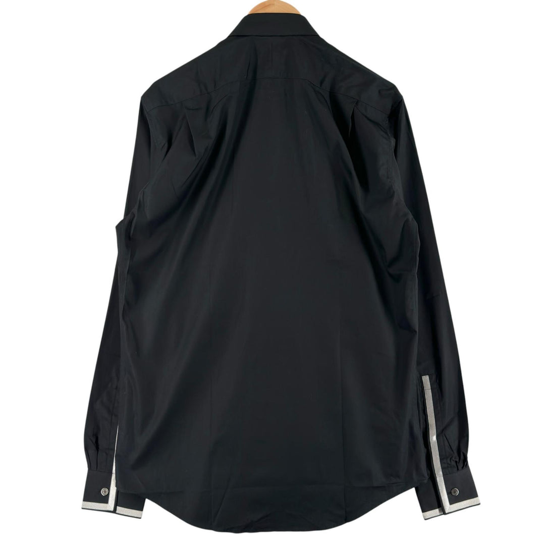 Excellent HERMES Long sleeve shirt Sleeve Serie buttons black cotton mens 40
