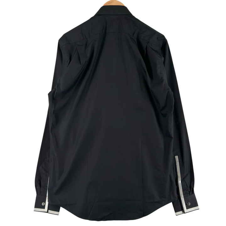 Excellent HERMES Long sleeve shirt Sleeve Serie buttons black cotton mens 40