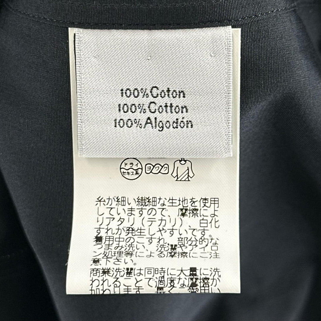 Excellent HERMES Long sleeve shirt Sleeve Serie buttons black cotton mens 40