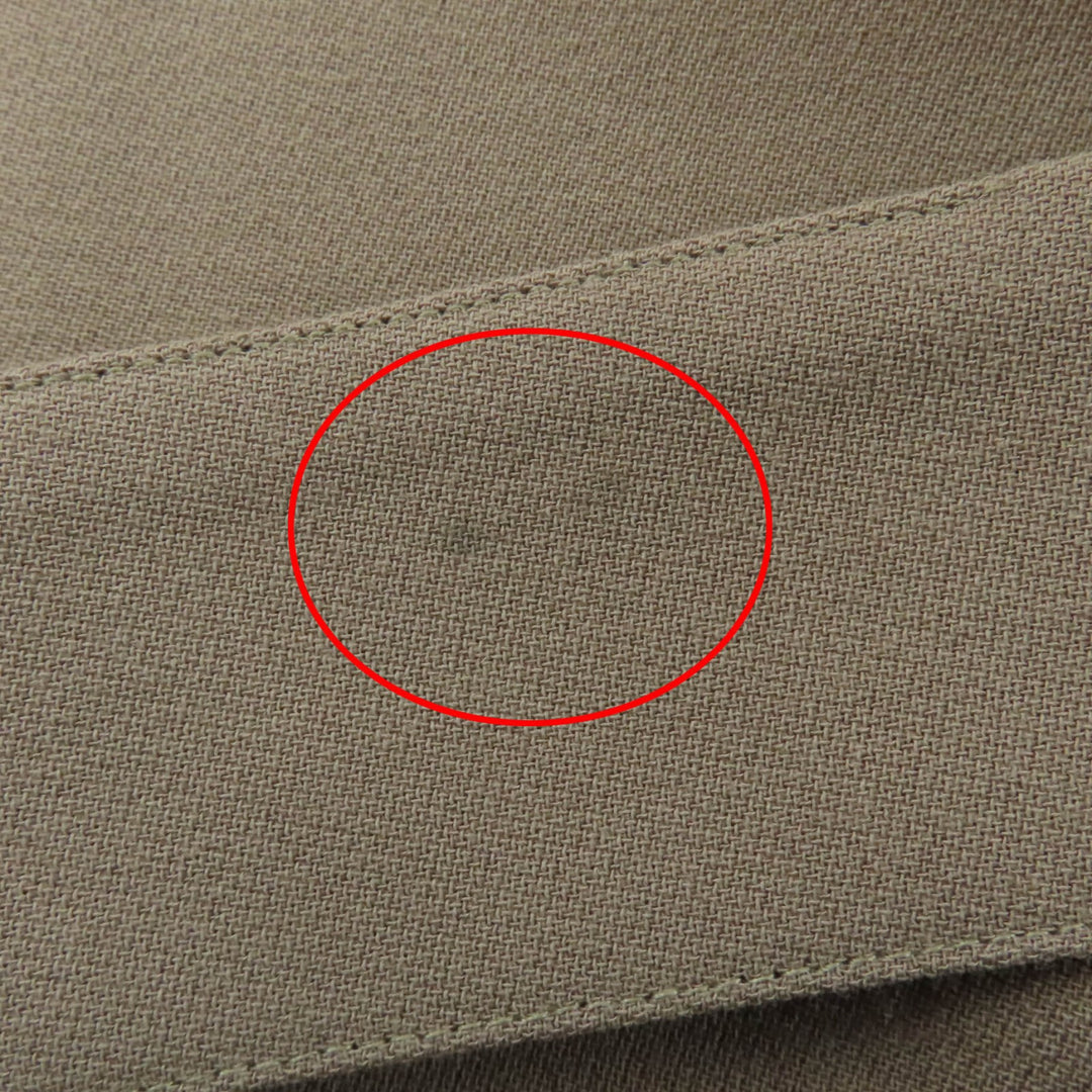 Excellent HERMES coat H logo belt loop wrap coat light brown wool Women