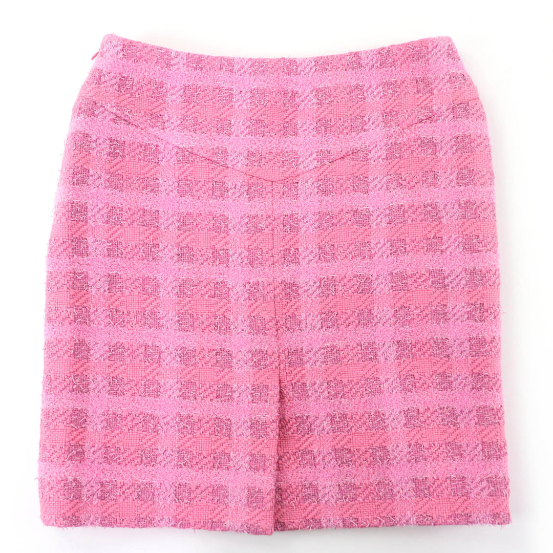 Excellent CHANEL Tweed skirt runway wear pink cotton Women 36 24P P76729V68549