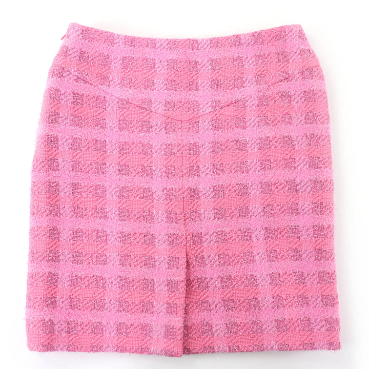 Excellent CHANEL Tweed skirt runway wear pink cotton Women 36 24P P76729V68549
