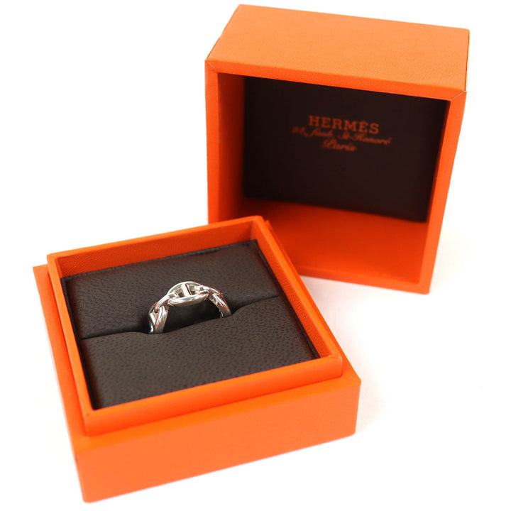 Excellent HERMES Ring Chaine d'Ancre Enchaine PM Silver AG925 Women