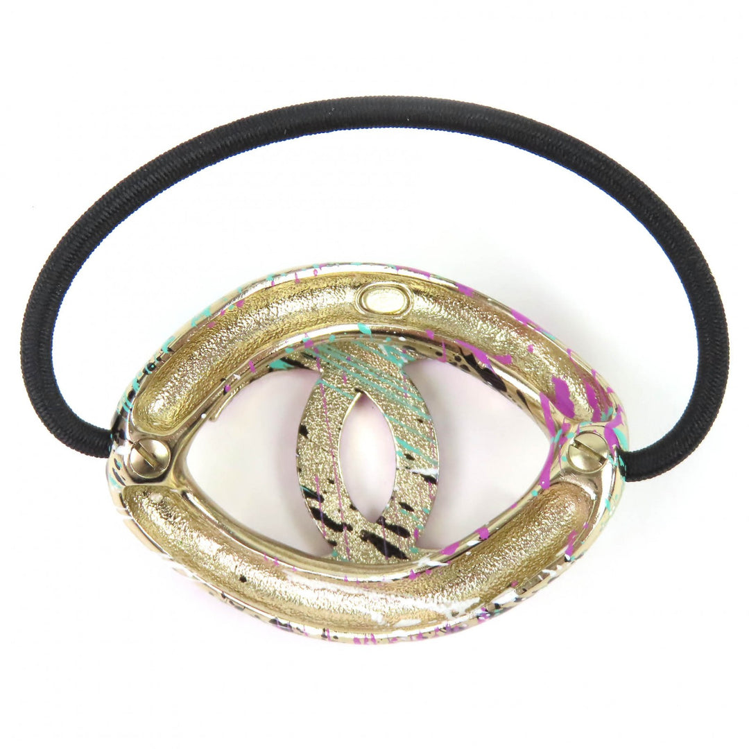 Excellent CHANEL hair accessory COCO Mark Hair Tie purple ー Women A21P AB6087